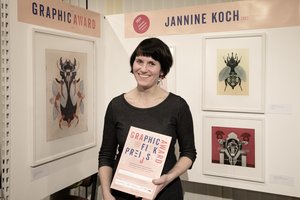 Jannine Koch, Preisträgerin des Grafikpreises der 35. Deutsch-Niederländischen Grafikbörse 2023.