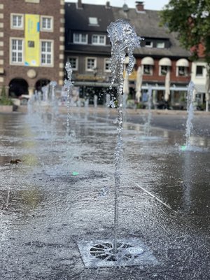 Fontänenfeld auf dem Borkener Marktplatz