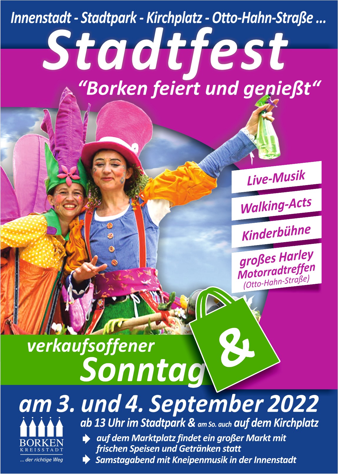 Stadtfest in Borken: Am ersten Septemberwochenende mit verkaufsoffenem Sonntag.